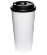 Plastic Coffee Tumbler - Coffee House-Style To-Go Tumbler - 16 OZ Double Wall White Starbucks Inspired Tumbler With Black Screw On Lid, Starbucks Inspired Coffee Cup