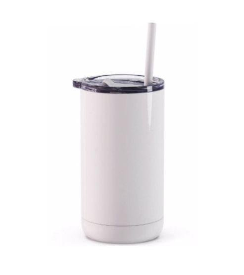 12 oz Shimmer Sublimation Stainless Steel Tumbler with sippy lid and  regular lid - White