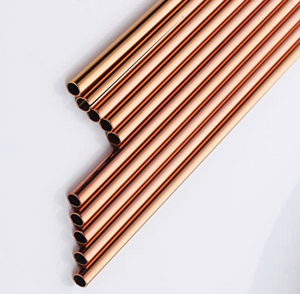 Rose Gold Stainless Steel Drinking Straw - 10.5" Length