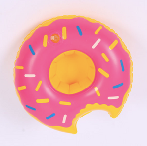 Inflatable Drink Holder - Pink Donut Inflatable Drink Floatie